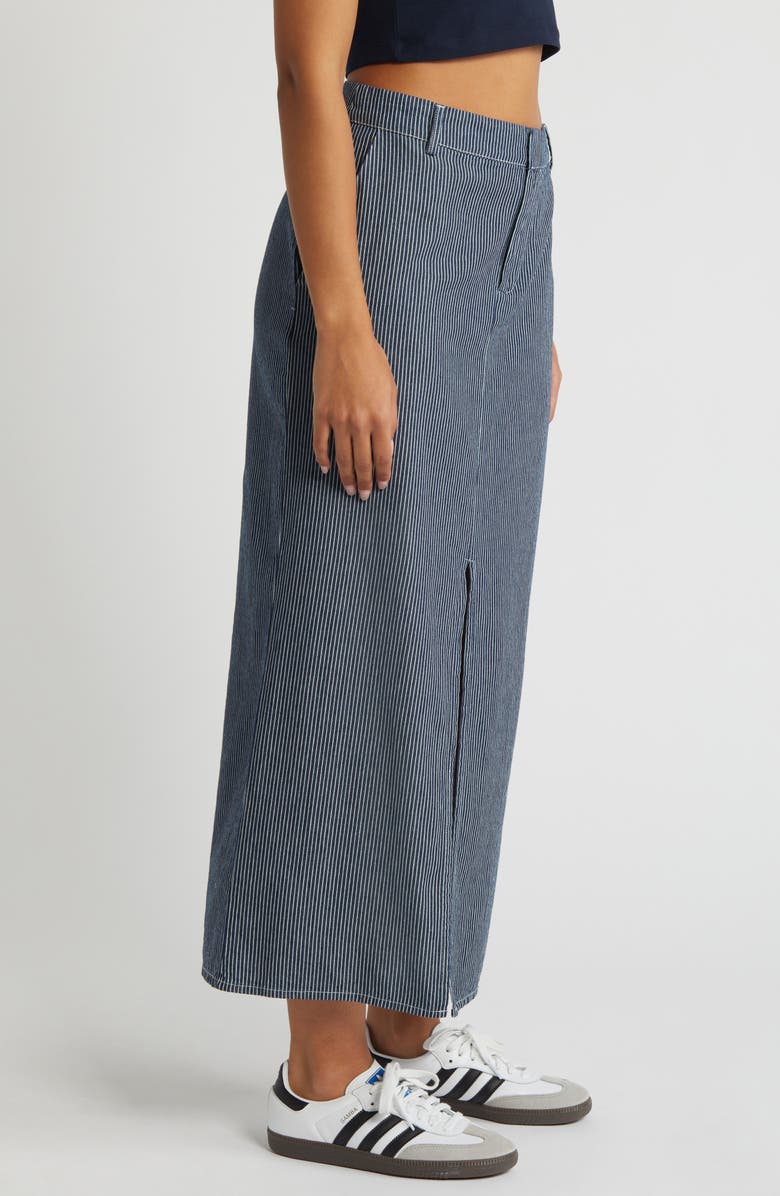 Noisy may Blink Pinstripe Twill Maxi Skirt, Alternate, color,