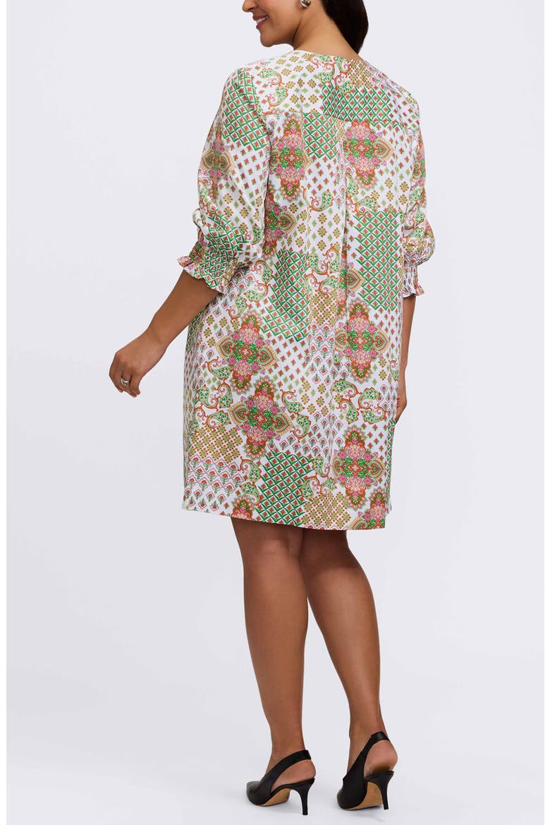 Alicia Patchwork Shift Dress, Alternate, color, GREEN MULTI