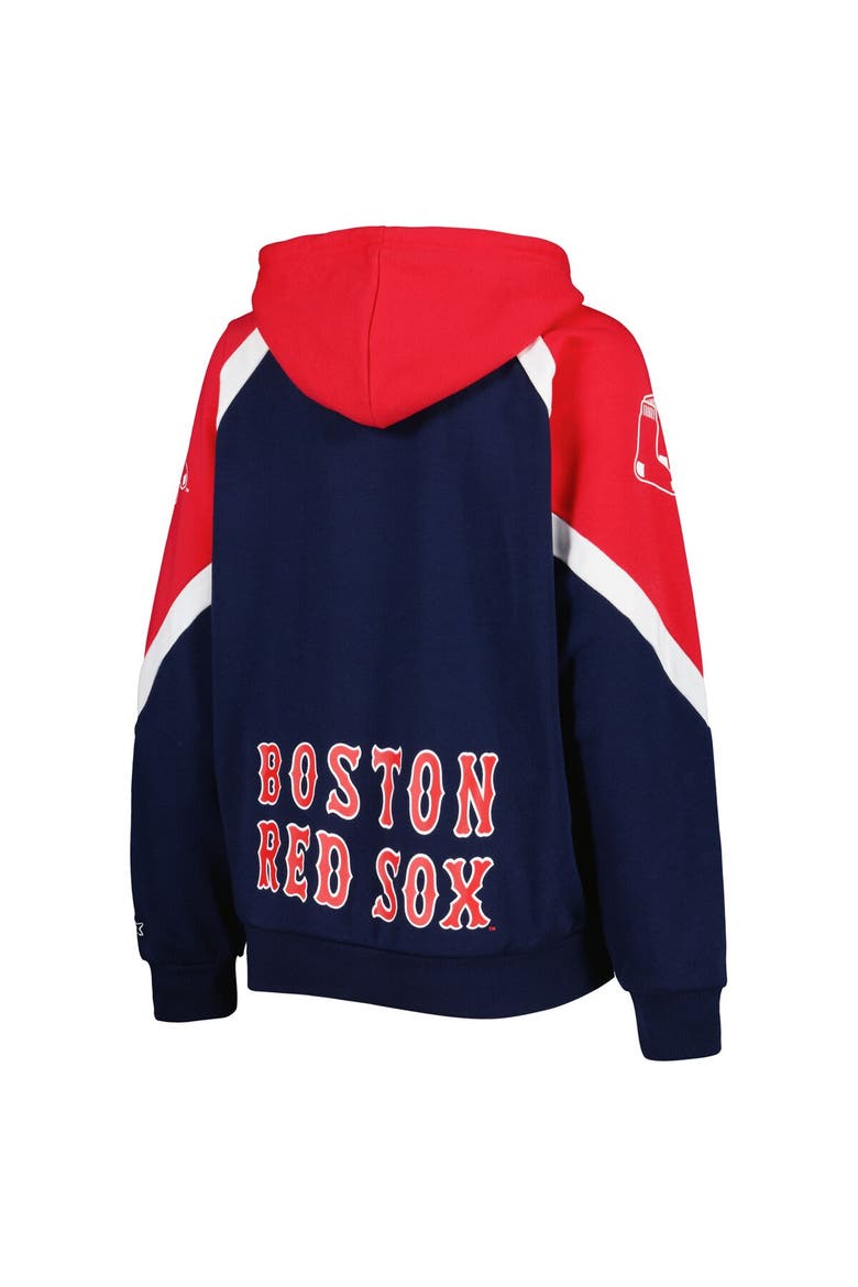 Women's Starter Navy/Red Boston Red Sox Hail Mary Full-Zip Hoodie, Alternate, color, Navy