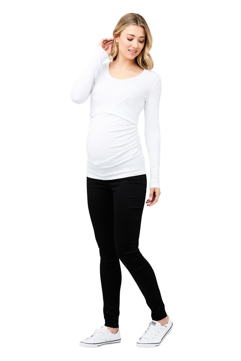 Essential Organic Cotton Maternity Leggings, Alternate, color, BLACK