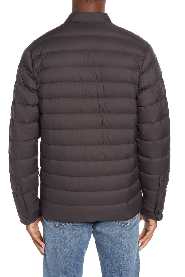Silent Water Repellent 700-Fill Power Down Shirt Jacket, Alternate, color, BLACK