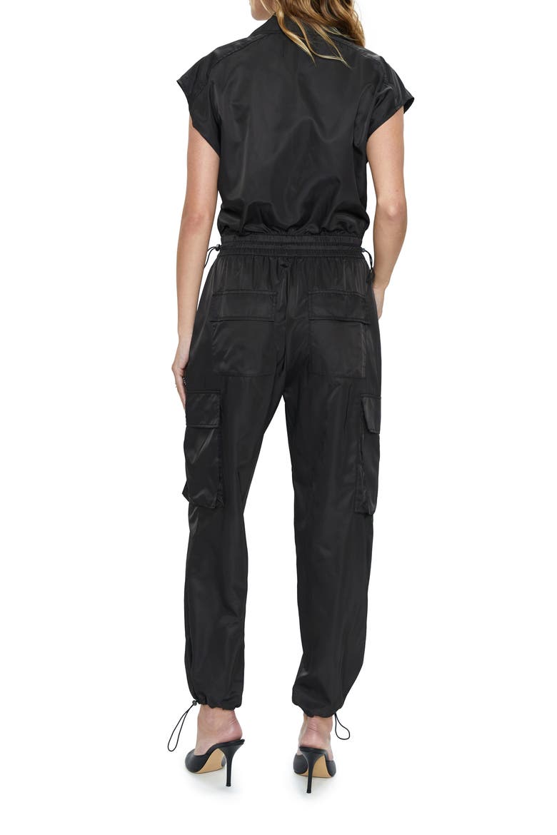 Jade Smocked Waist Utility Jumpsuit, Alternate, color, BLACK