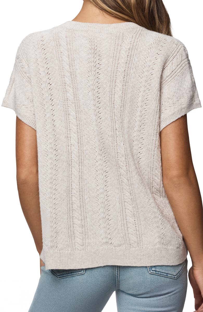 Splendid Raelynn Short Sleeve Pointelle Sweater, Alternate, color, Pale Oak Heather