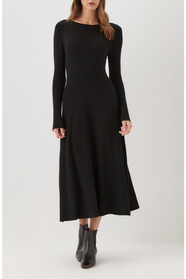 Seamless Sweater Midi Dress, Main, color, BLACK