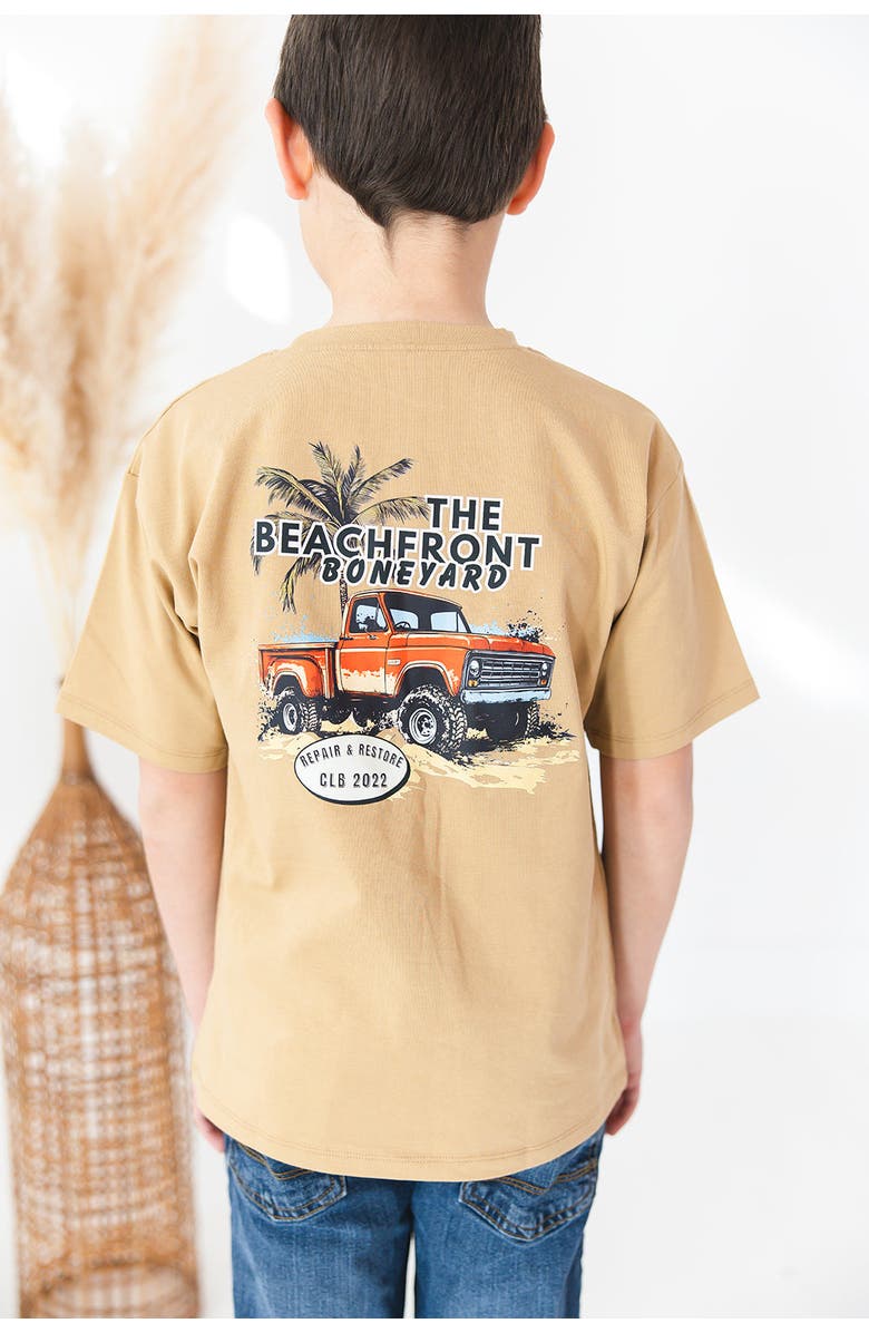 Charlie Lou Baby<sup>®</sup> Little Boy's Beachfront Boneyard Skater T-Shirt, Alternate, color, Beige