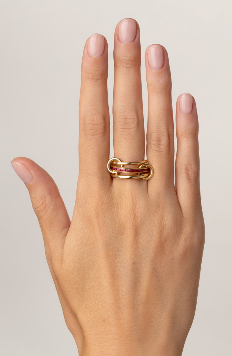 Spinelli Kilcollin Pyrus Linked Rings, Alternate, color, Yellow Gold