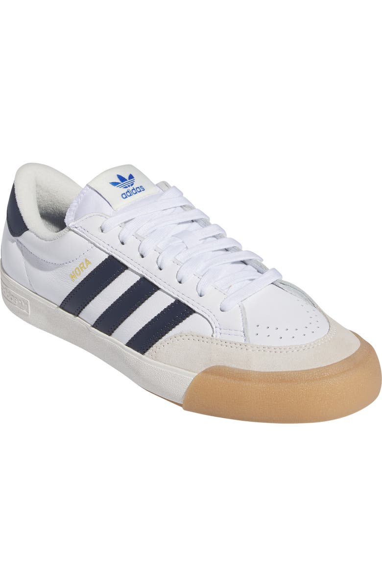 adidas Nora Sneaker, Main, color, White/ Navy/ White