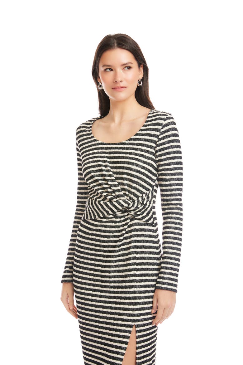 Tyler Side Twist Long Sleeve Midi Dress, Alternate, color, STRIPE