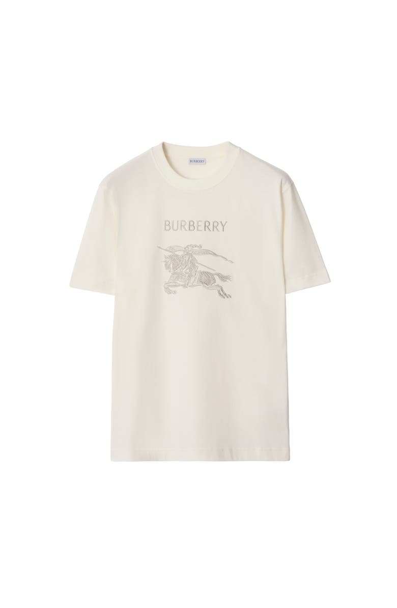 Burberry Knight Cotton T-shirt, Alternate, color, Chalk White