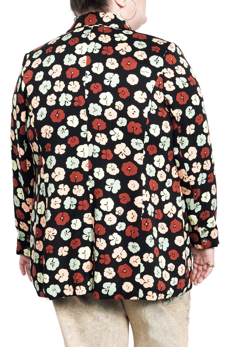 Plaid One-Button Blazer (Nordstrom Exclusive), Alternate, color, BLACK MULTI POPPY GEO