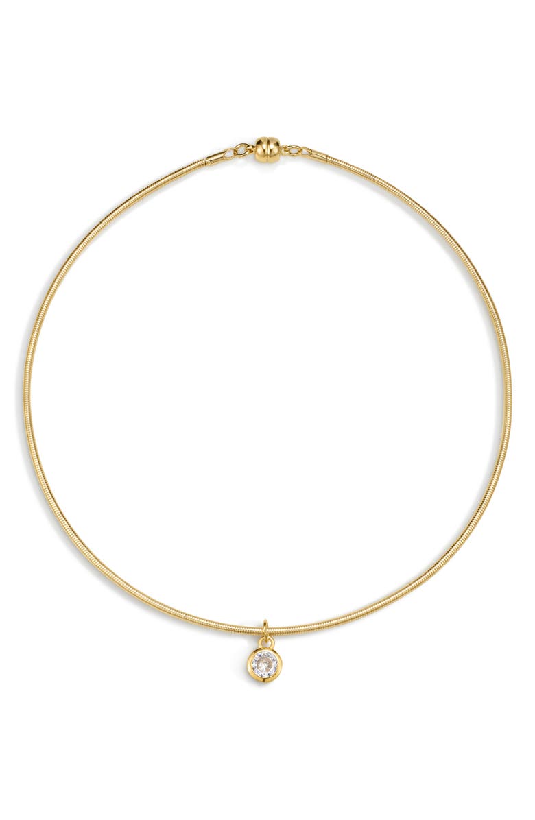 Luv AJ The Georgia Stone Omega Necklace, Main, color, Gold