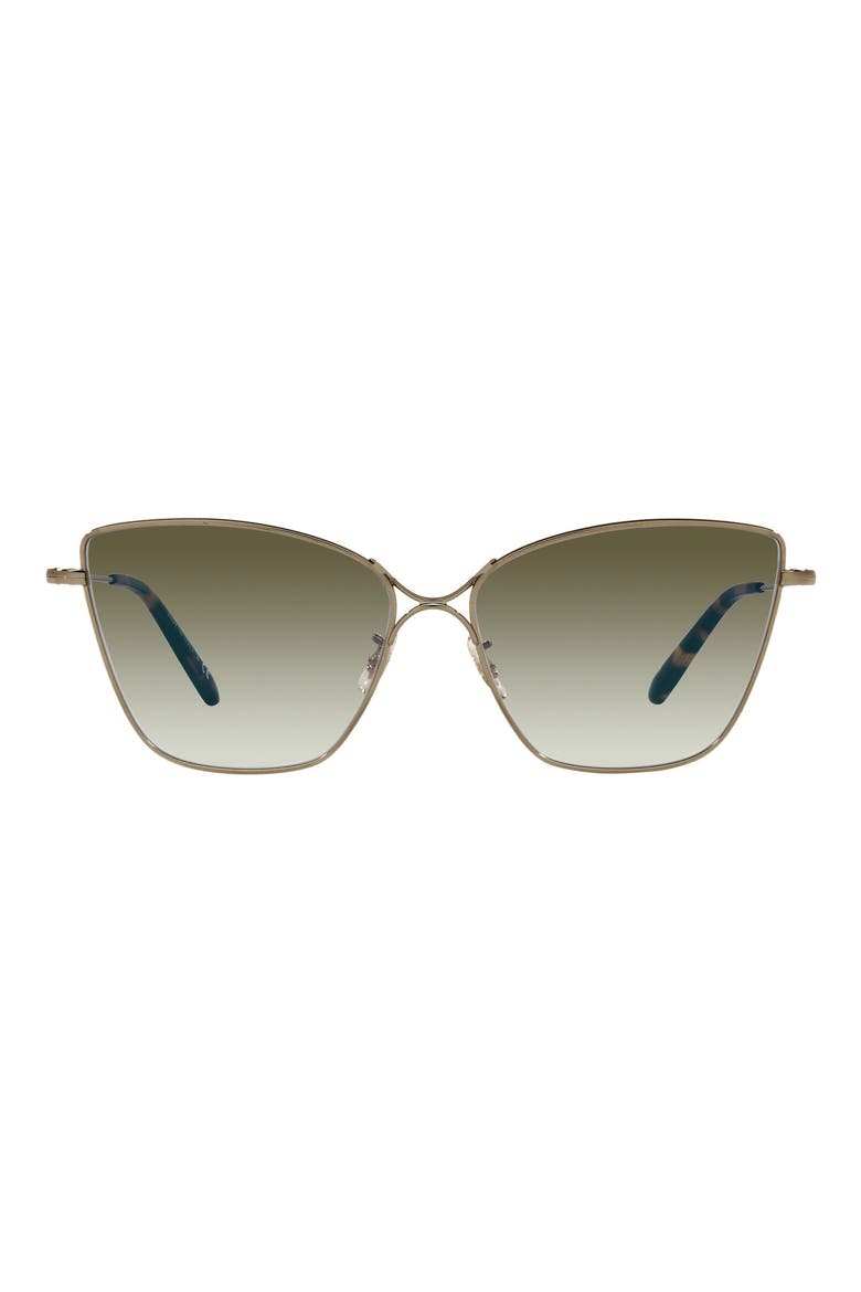 Marlyse 60mm Butterfly Sunglasses, Main, color, BRUSHED GOLD/ OLIVE GRADIENT