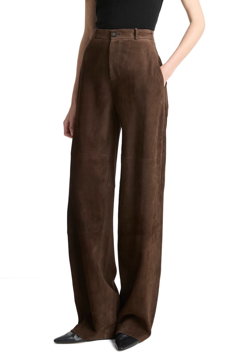 Vince Suede Wide Leg Pants, Alternate, color, Deep Espresso