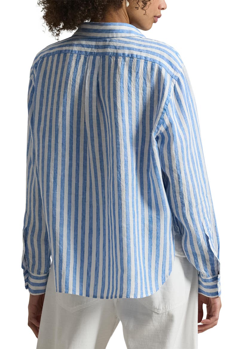Stripe Linen Shirt, Alternate, color, WHITE/ BLUE MULTI
