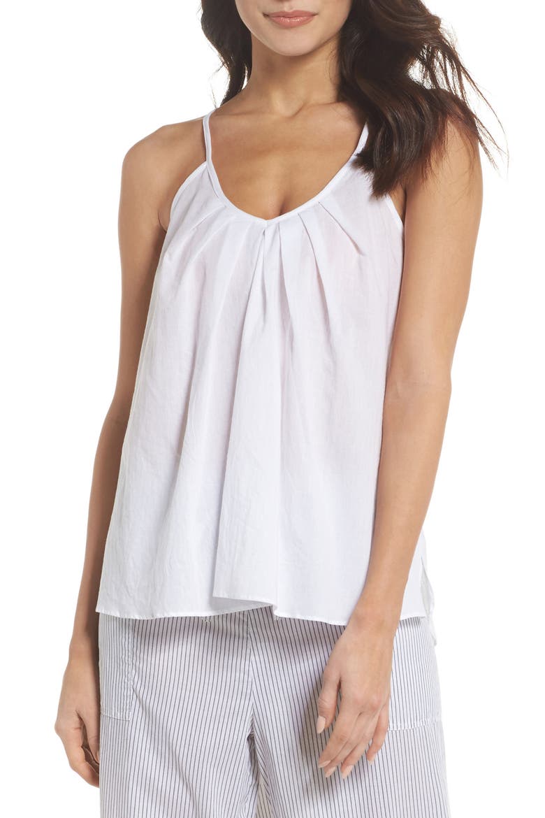 Cotton Voile Pleated Camisole, Main, color, WHITE