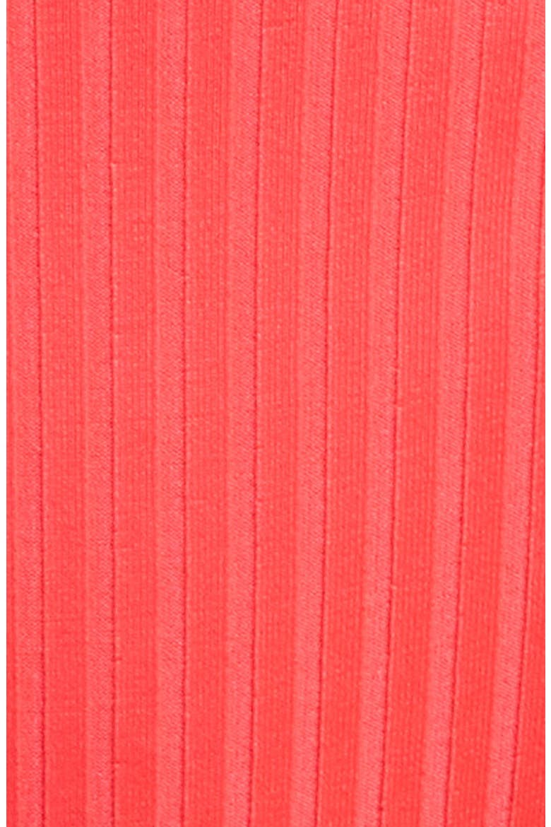 Cosmo Ring Detail Rib Bikini Bottoms, Alternate, color, CORAL GLOW ECORIB