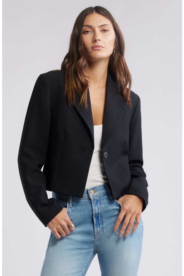 The Icon Cropped Blazer, Main, color, BLACK