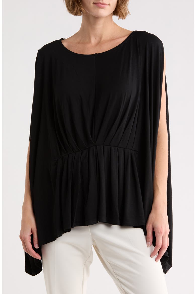 Slit Sleeve Top, Main, color, BLACK