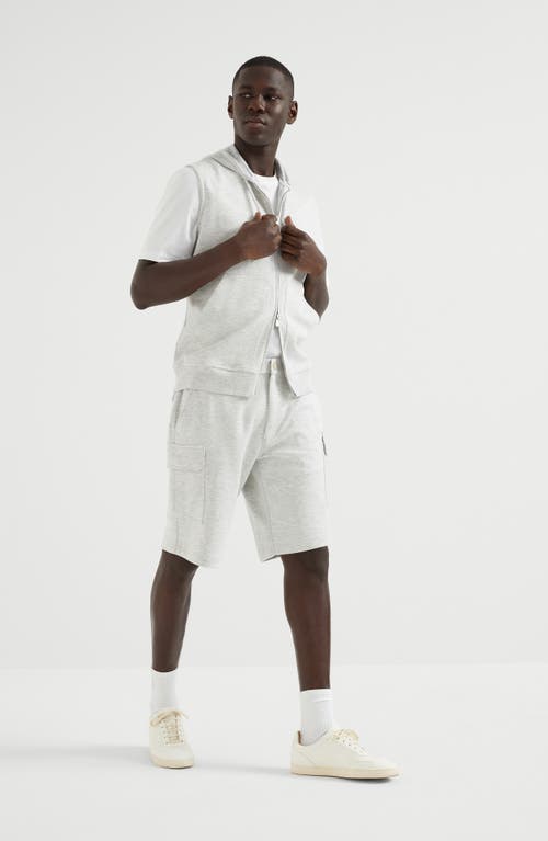 Brunello Cucinelli Man Shorts & Bermuda Shorts Light Grey Size L Cotton, Linen, Elastane In Pearl Grey