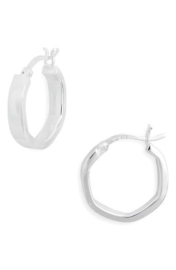 Argento Vivo Sterling Silver Irregular Medium Hoop Earrings In Silver