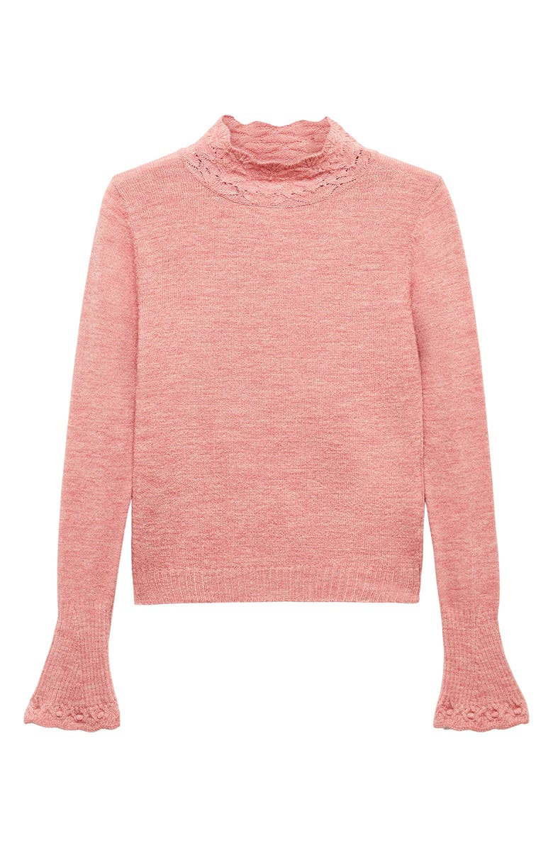 MANGO Mock Neck Flare Cuff Sweater, Alternate, color,