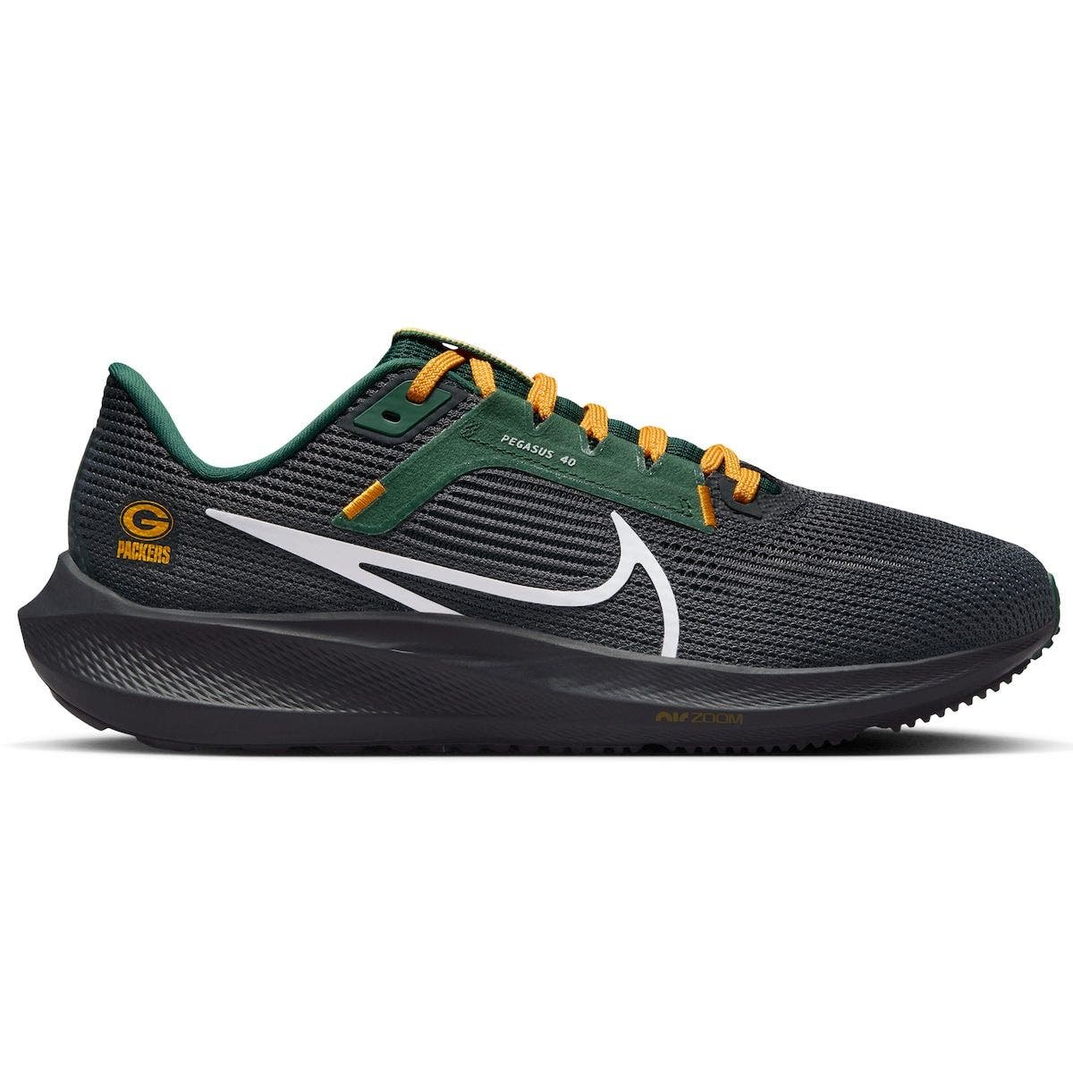 Nike Unisex Nike  Anthracite Green Bay Packers Zoom Pegasus 40 Running Shoe, Main, color, 