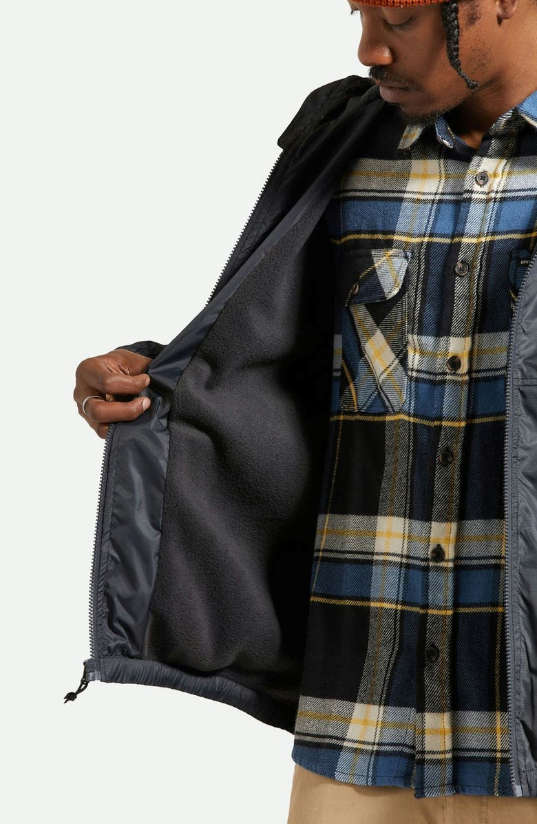 Brixton Claxton Parsons Arctic Fleece Lined Hooded Jacket, Alternate, color, Black