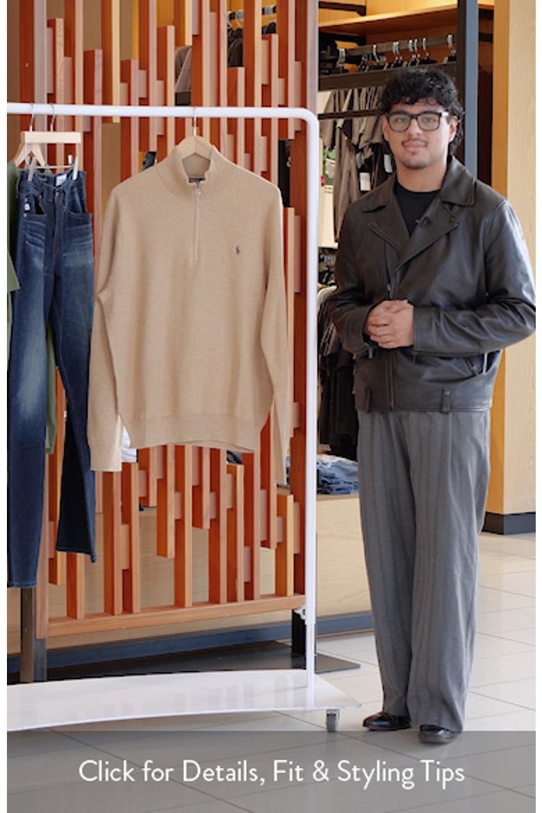 Mesh Knit Cotton Quarter Zip Sweater (Men) | Nordstrom