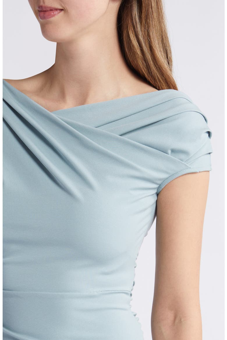 Sky Off the Shoulder Jersey Midi Dress, Alternate, color, BLUE