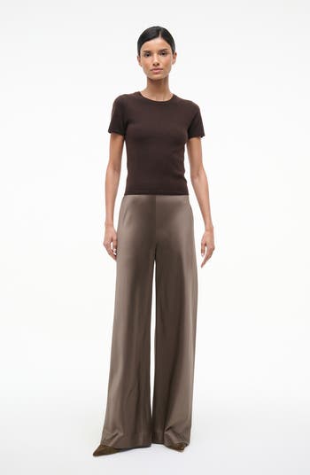 Stroll Wide Leg Stretch Silk Pants
