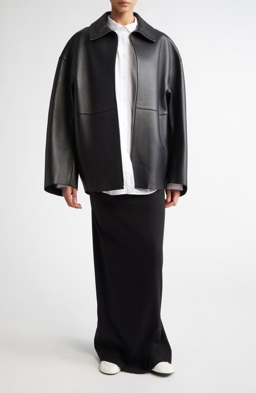 Teurn Studios Tailored Wool Gabardine Skirt In Black