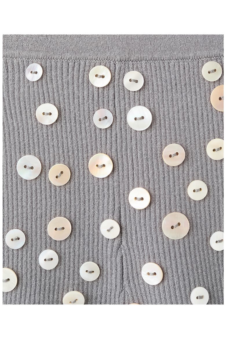 Decorative Button Knit Shorts, Alternate, color, MEDIUM HEATHER GREY