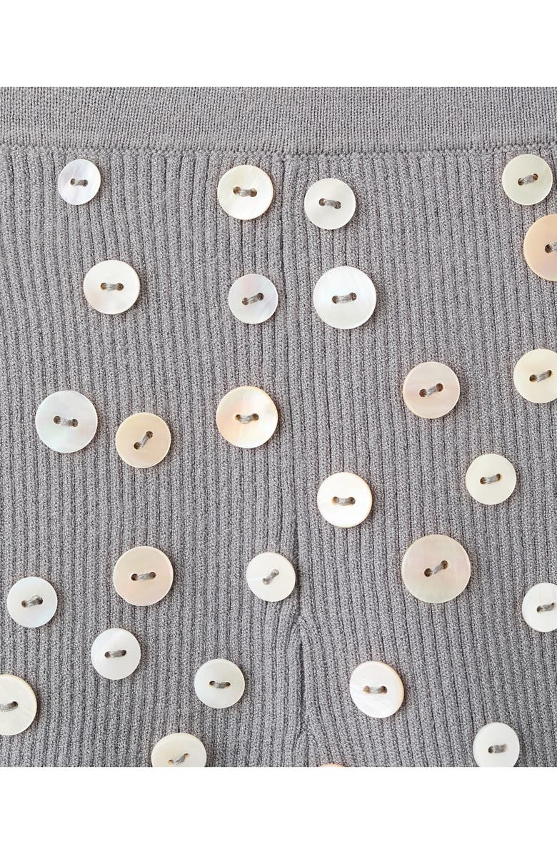 MANGO Decorative Button Knit Shorts, Alternate, color,