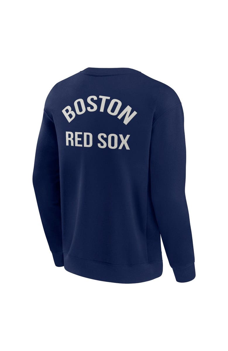 Fanatics Signature Unisex Fanatics Signature Navy Boston Red Sox Super Soft Pullover Crew Sweatshirt, Alternate, color, Navy
