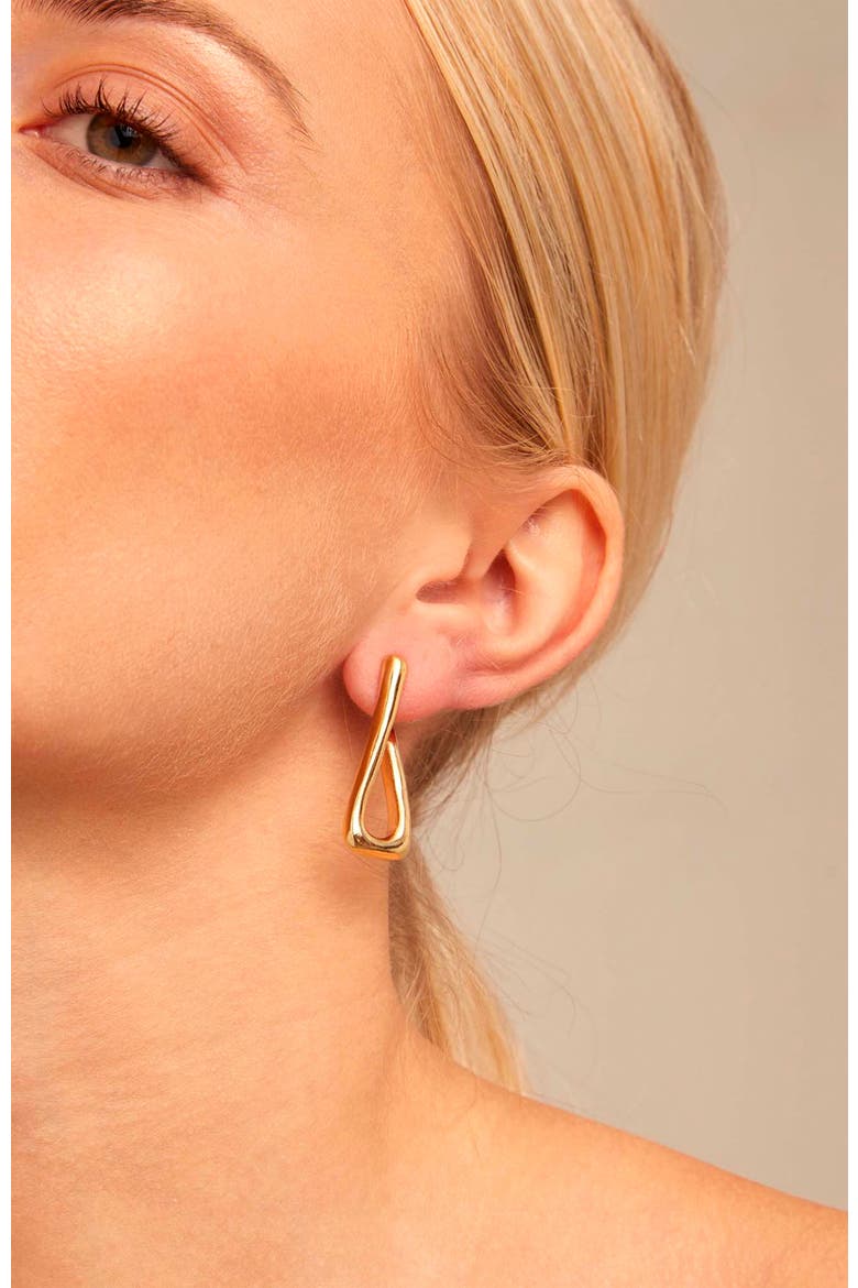 Wave Hoop Earrings, Alternate, color, Gold