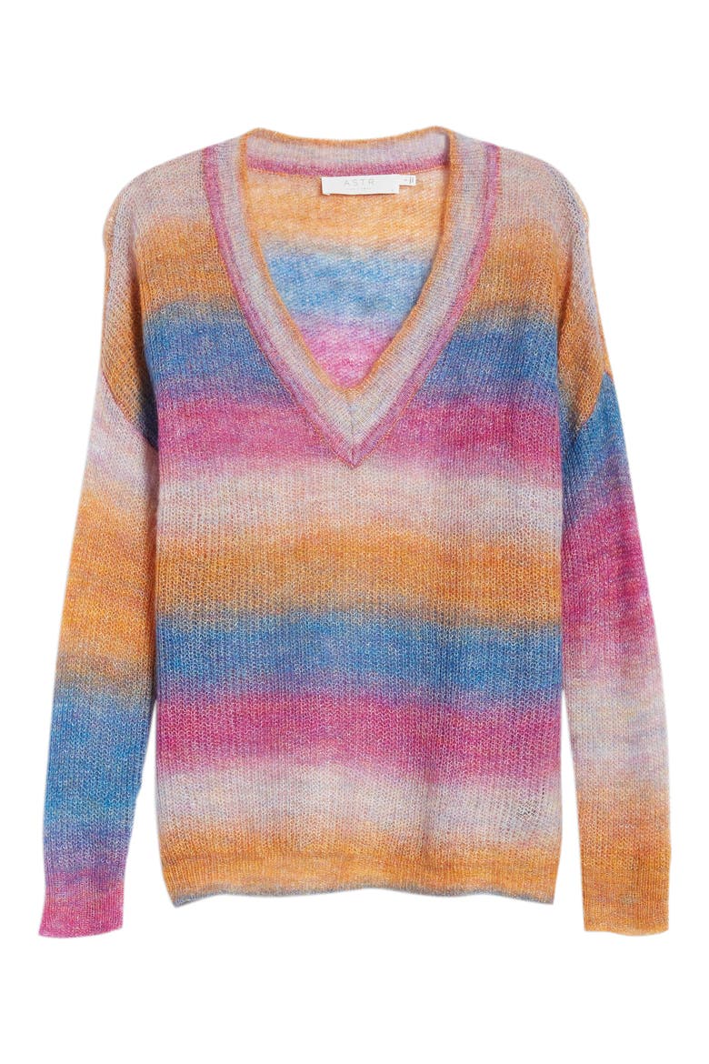 Ombré Sweater, Alternate, color, BLUE/ FUCHSIA OMBRE