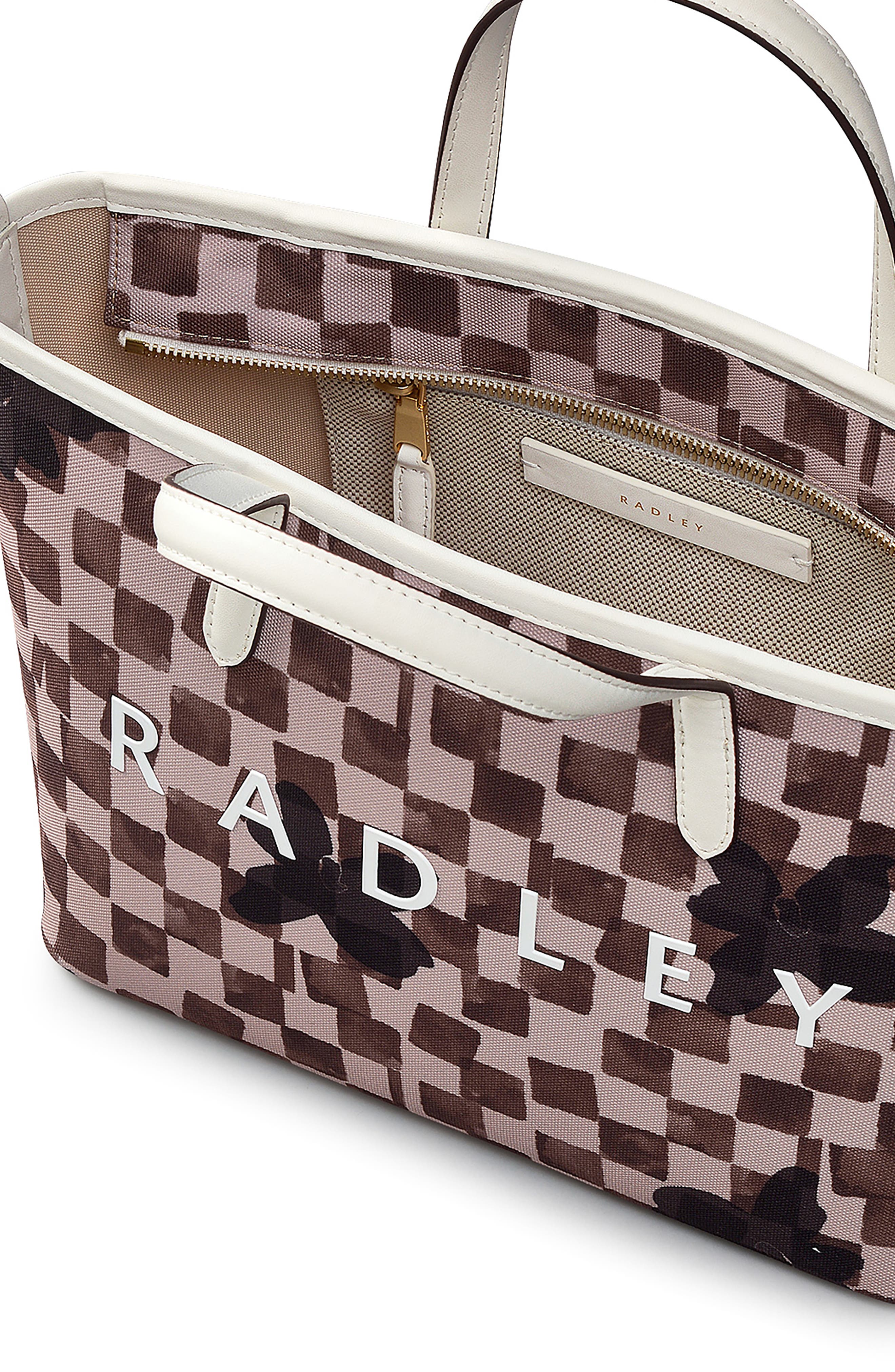 Radley Southwell Gardens - Check Medium Open Top Satchel Bag, Alternate, color, Stone