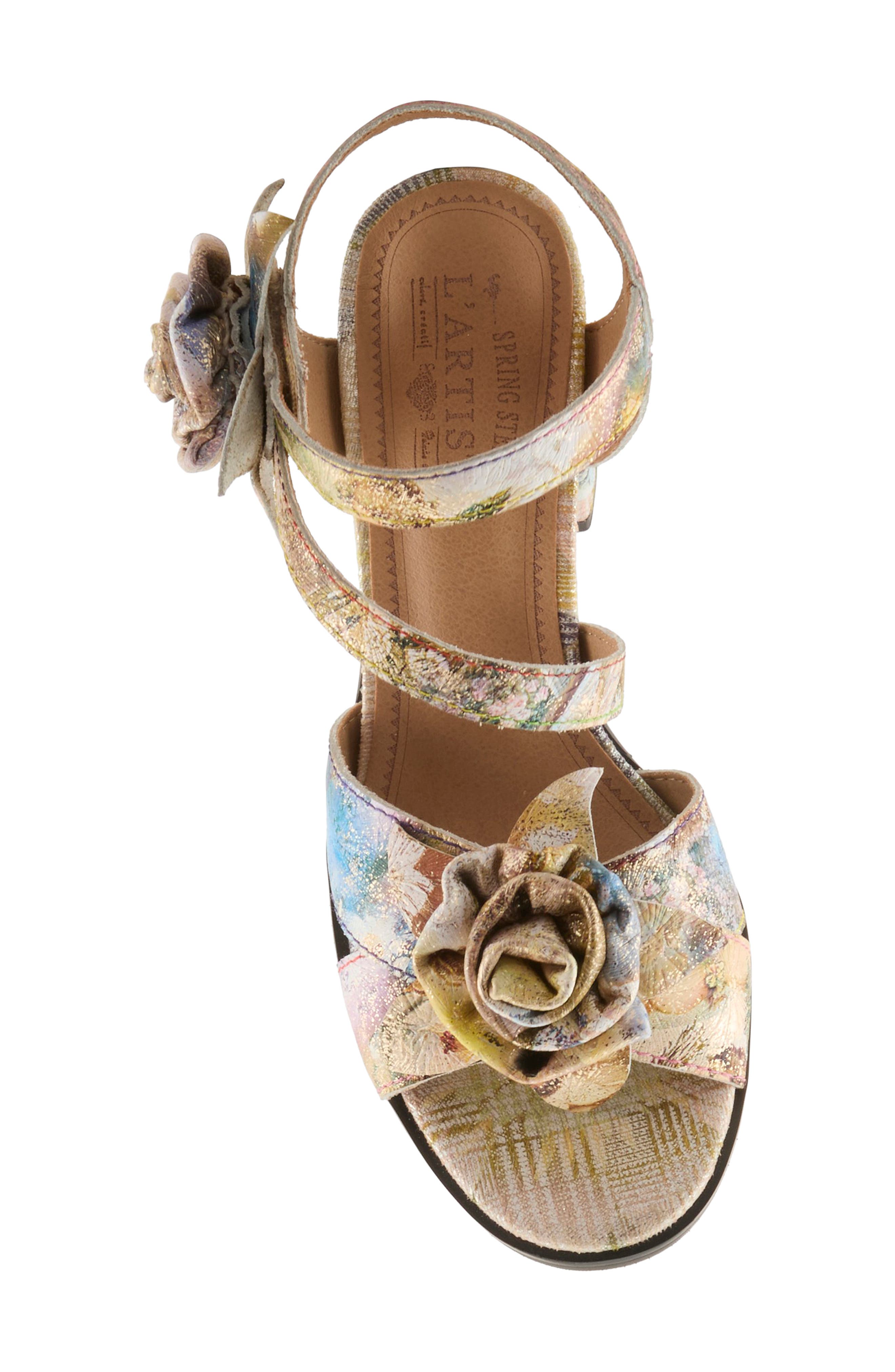 L'Artiste by Spring Step Flowerpower Sandal, Alternate, color, Yellow Multi