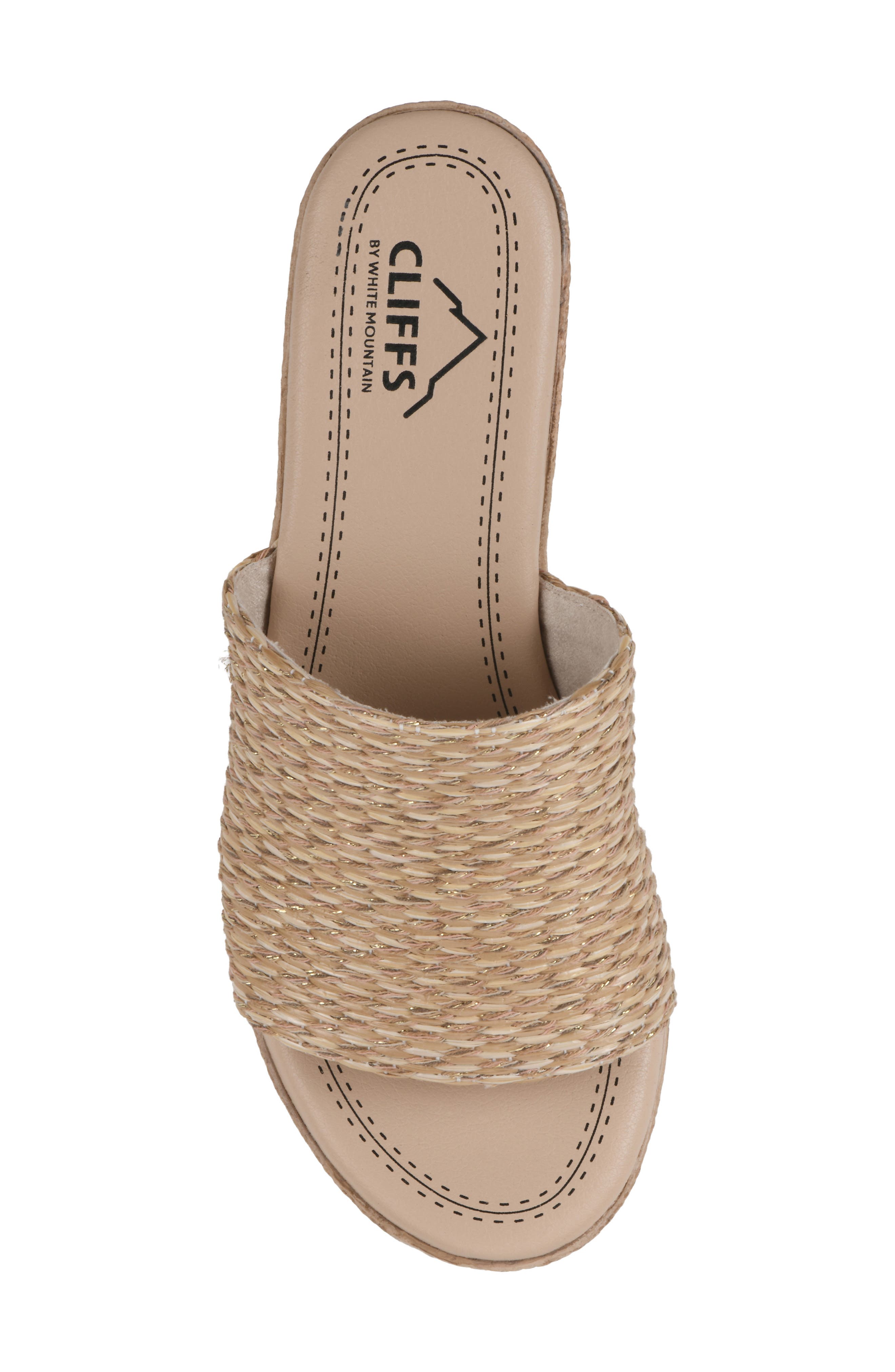 Biancia Platform Slide Sandal, Alternate, color, NATURAL/ METALLIC/ FABRIC