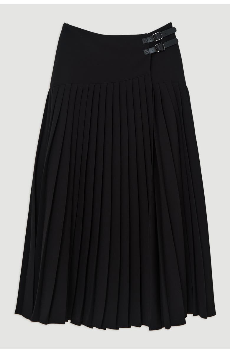 Karen Millen Buckle Detailed Maxi Skirt, Alternate, color, Black