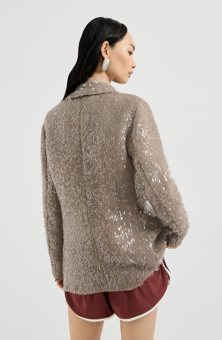 Brunello Cucinelli Dazzling Embroidery blazer, Alternate, color, Rope