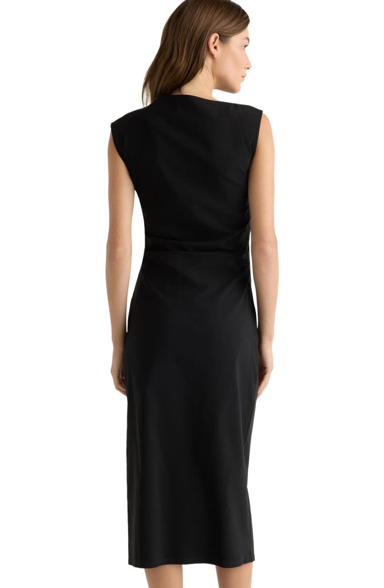 Modern Citizen Manon Asymmetric-Neck Ruched Dress, Alternate, color, Black