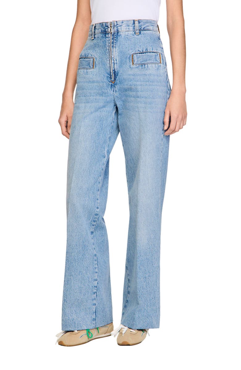 SANDRO Wide-leg jeans, Main, color, Blue Jean