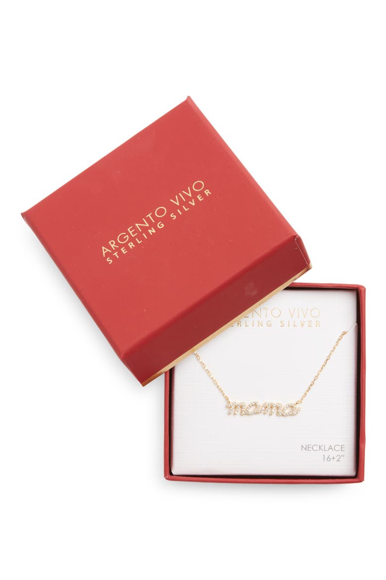 Mama Pavé Boxed Necklace, Alternate, color, GOLD