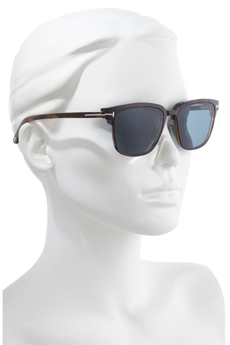 54mm Blue Light Blocking Glasses & Clip-On Sunglasses, Alternate, color, DARK HAVANA/ GUNMETAL/ TEAL