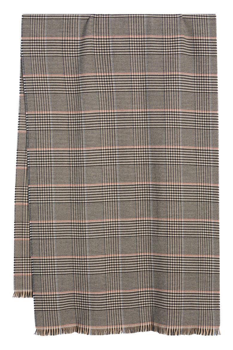 Virgin Wool Houndstooth Scarf, Alternate, color, HERITAGE KHAKI MULTI