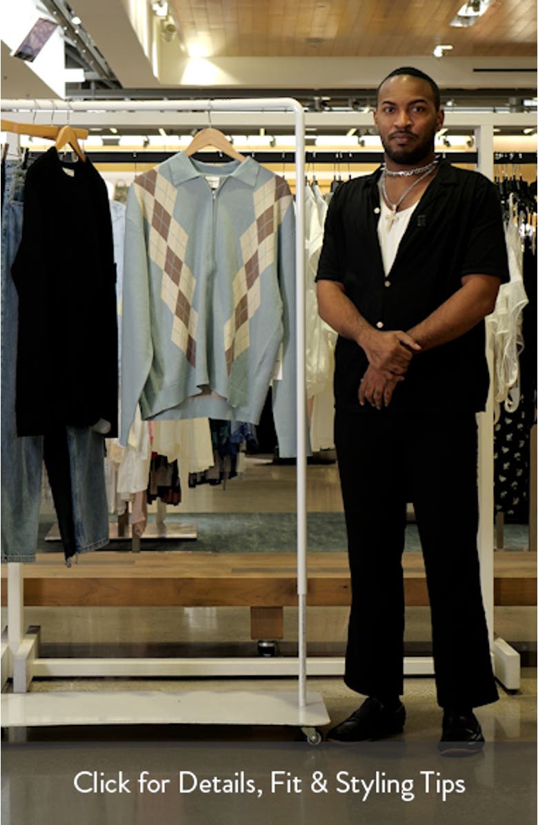 Argyle Jacquard Cotton Zip-Up Cardigan, sales video thumbnail