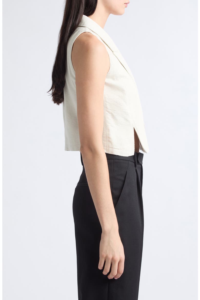 Peak Lapel Metallic Vest, Alternate, color, IVORY