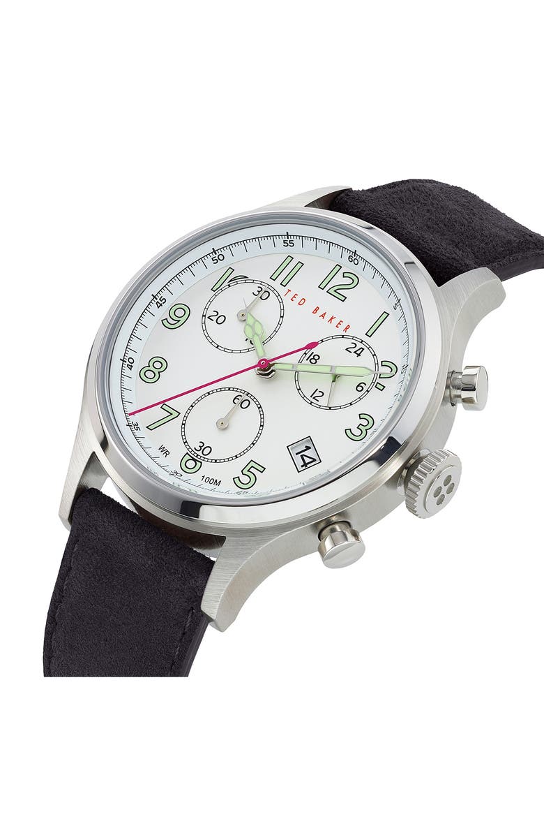 Ted Baker Men's Lngisla Multi-function Leather Strap Watch, 42mm, Alternate, color, 