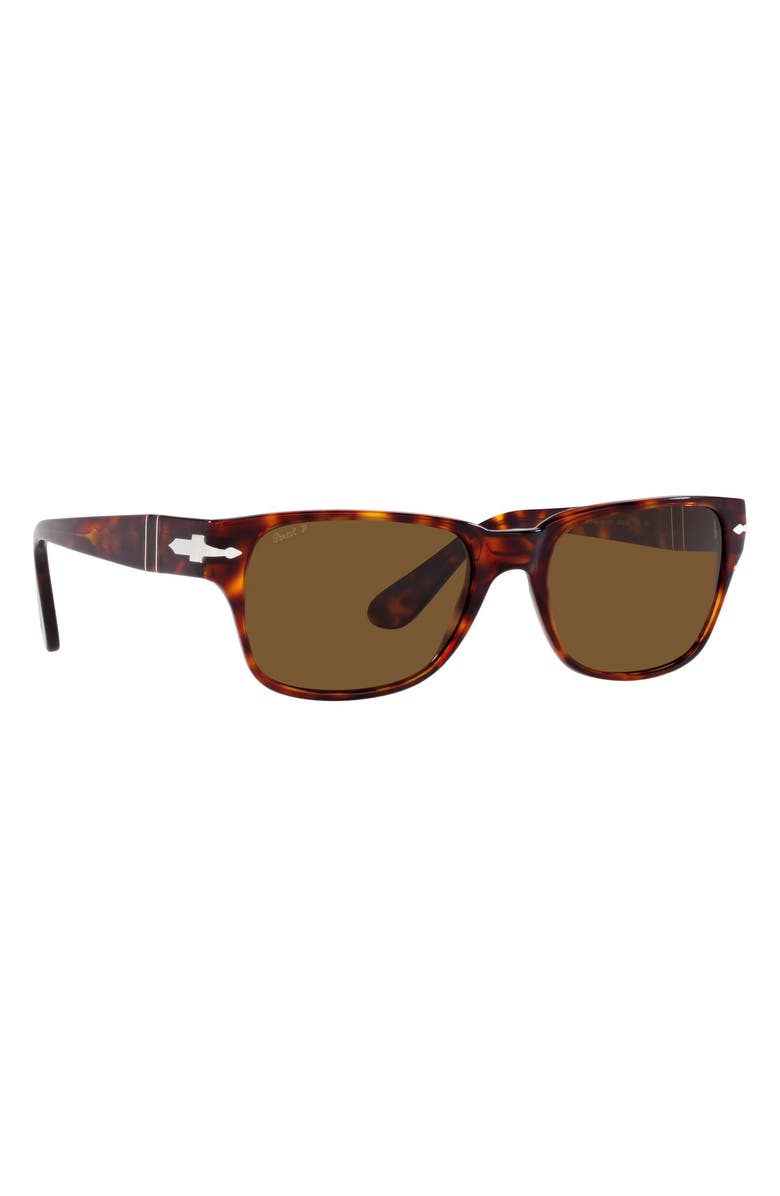 Persol Polarized Rectangular Sunglasses, Alternate, color, Pol Brown